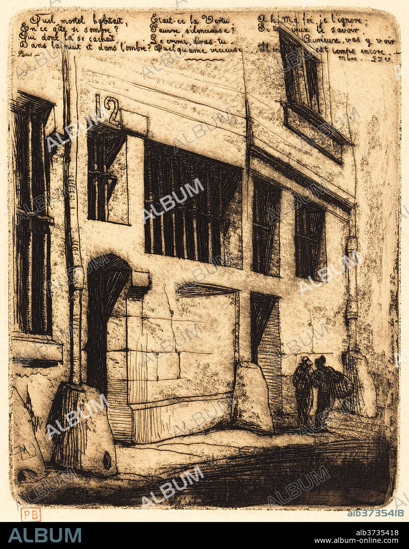 CHARLES MERYON. La Rue des Mauvais Garçons, Paris (The Street of the Bad Boys). Dated: 1854. Medium: etching.
