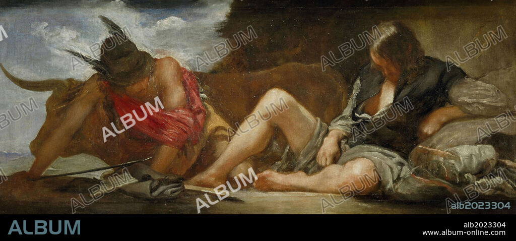 DIEGO VELÁZQUEZ. Diego Velázquez / 'Mercury and Argos', c. 1659, Oil on canvas, 127 × 250 cm, P01175.