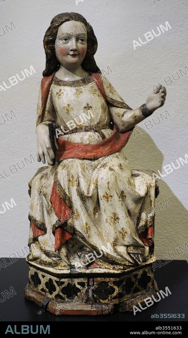 Arte medieval. La Virgen María entronizada. Colonia, 1340. Madera de nogal, policromía. Museo Schnutgen. Colonia, Alemania.
