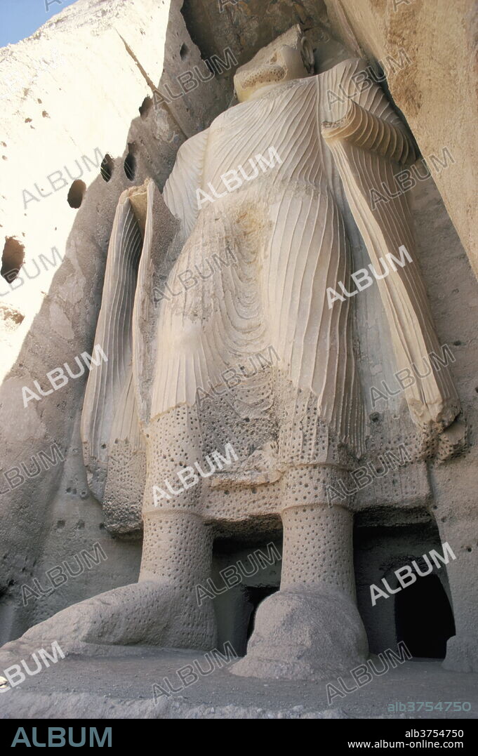 Statue of Buddha, 38m high carved in the reign of Kanishka the Great, since destroyed by the Taliban, UNESCO World Heritage Site, Bamiyan, Afghanistan, Asia.