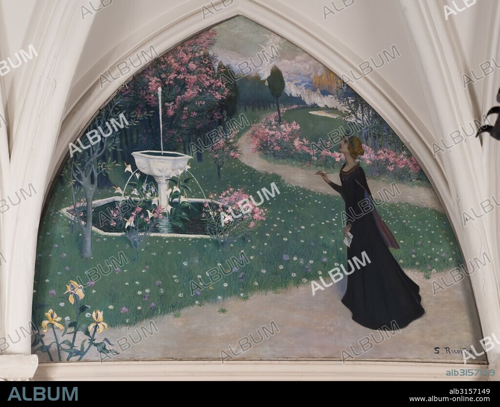 SANTIAGO RUSIÑOL. Alegoría de la poesia. Óleo.