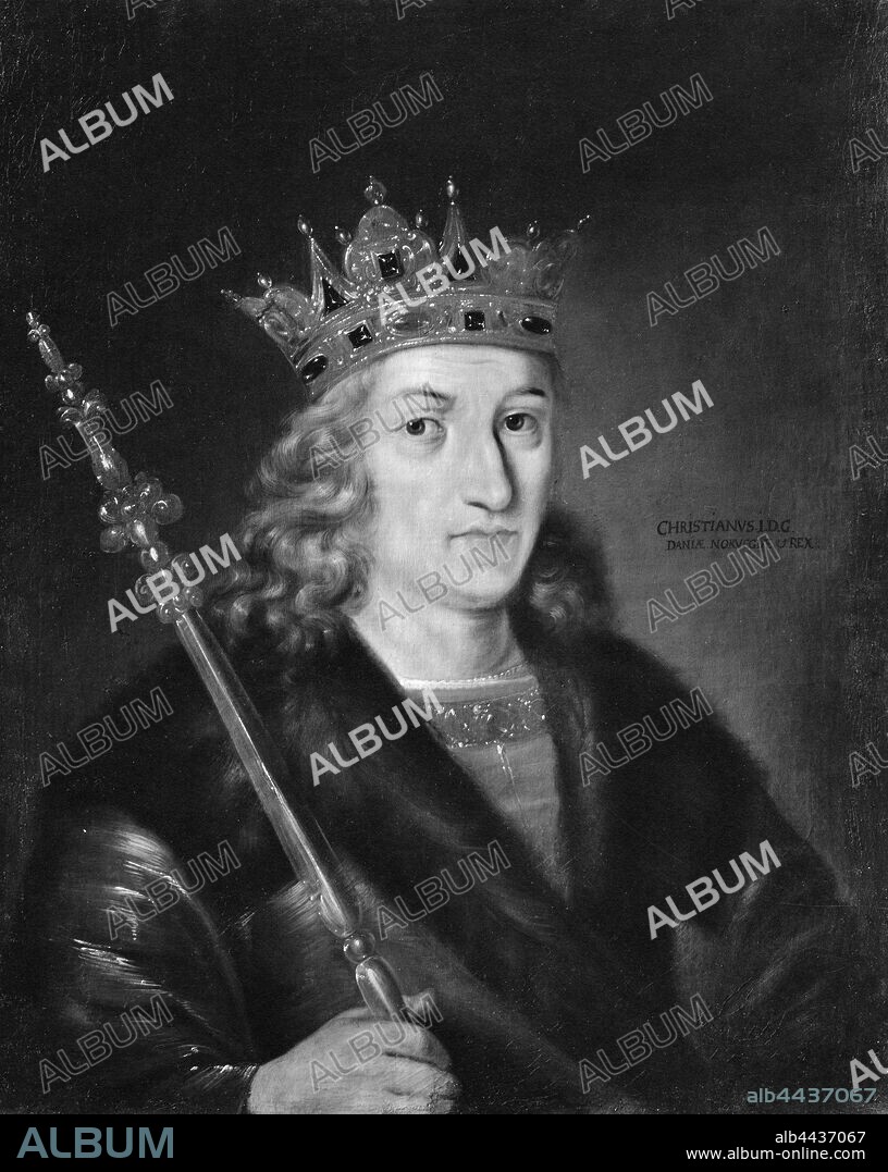 King Kristian I, Kristian I, 1426-1481, King of Denmark, Norway and Sweden, painting, Christian I of Denmark, Oil on canvas, Height, 84 cm (33 inches), Width, 68 cm (26.7 inches).