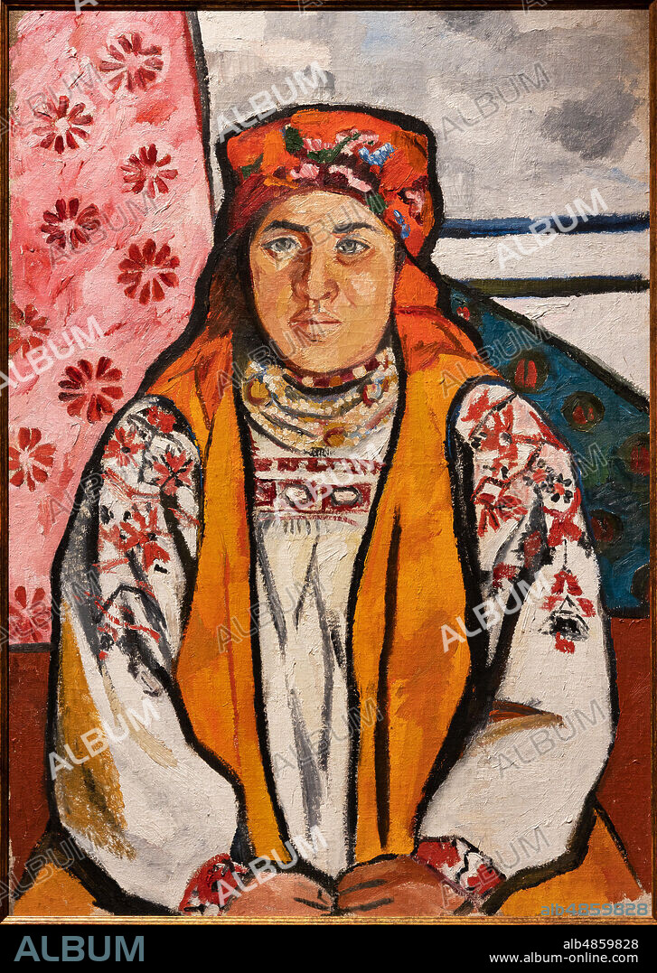 Natalia Goncharova: "Female Peasant from the province of Tula", 1910, oil painting on canvas.