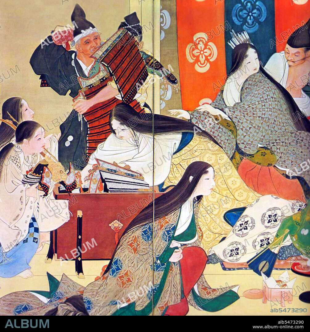 The Genpei War (Genpei kassen, Genpei gassen) (1180-1185) was a conflict between the Taira and Minamoto clans during the late-Heian period of Japan. It resulted in the fall of the Taira clan and the establishment of the Kamakura shogunate under Minamoto Yoritomo in 1192. The Battle of Fujikawa (Fujikawa no tatakai) was a battle of the Genpei War of the Heian period of Japanese history. It took place in 1180, in what is now Shizuoka Prefecture. Attempting to recover quickly from his exile, and to rebuild his army, Minamoto no Yoritomo sent out messengers to recruit other families. As he continued through the region below Mount Fuji and into Suruga Province, he planned a rendezvous with the Takeda clan and other families of the provinces of Kai and Kozuke to the north. These allies arrived just in time to fight off the pursuing Taira army. Supposedly, in the night, the Taira mistook the sound of a flock of birds for that of a Minamoto surprise attack, and fled, with no actual battle taking place.