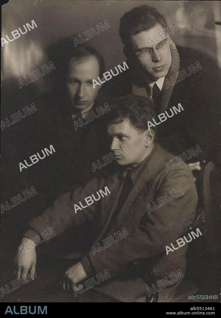 MOISEI SOLOMONOVICH NAPPELBAUM. Portrait of the Art Group Kukryniksy. Mikhail Kupriyanov, Porfiri Krylov, and Nikolai Sokolov.