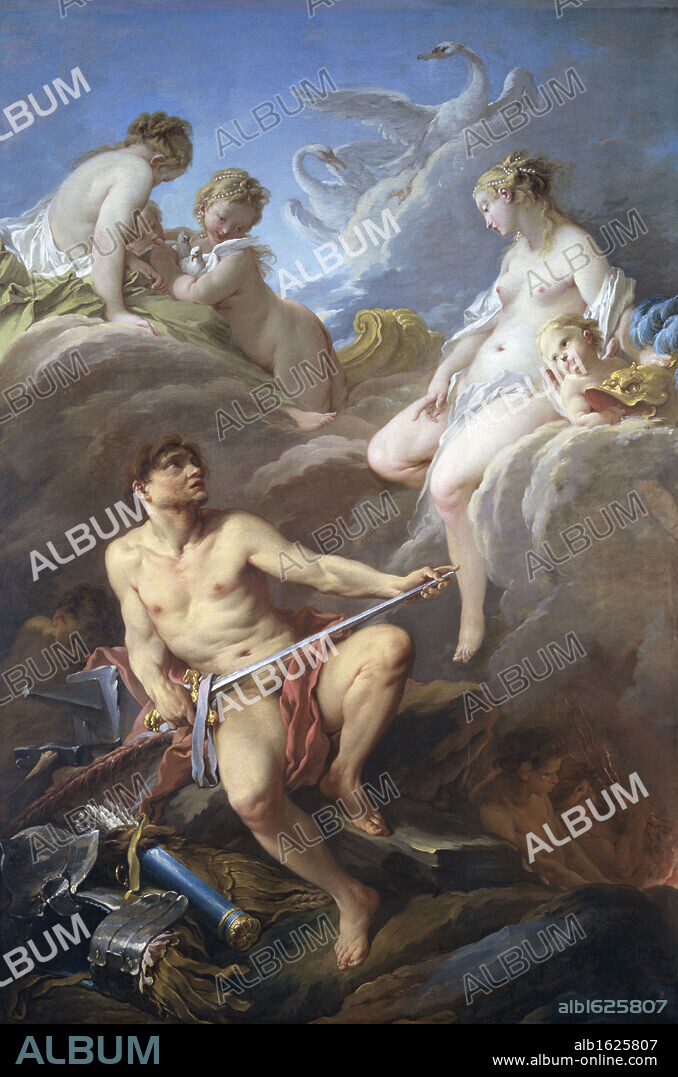 FRANÇOIS BOUCHER. Venus Requesting Arms for Aeneas From Vulcan   1732   Francois Boucher (1703-1770/French)   Musee du Louvre, Paris.