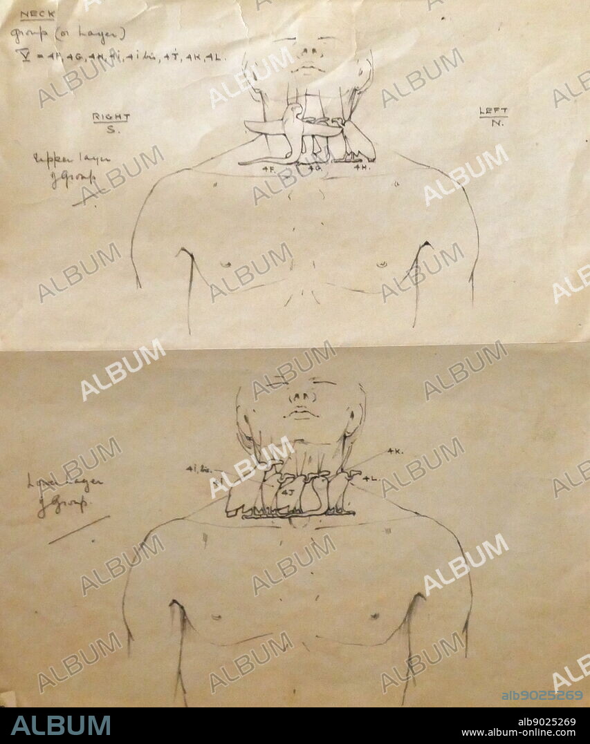 Handwritten notes and drawings by Howard Carter, at his home, whilst he stayed in the West bank near Luxor, during his digs in Egypt. Howard Carter House is noticeable by its domed roof and lush green gardens surrounding the property The house which is considered a Museum, is in its original form and the interior still homes all of the original tools, maps, old record player complete with records that Carter played at that time, antique original furnishings and a replica of the Tomb of Tutankhamen which Carter discovered.