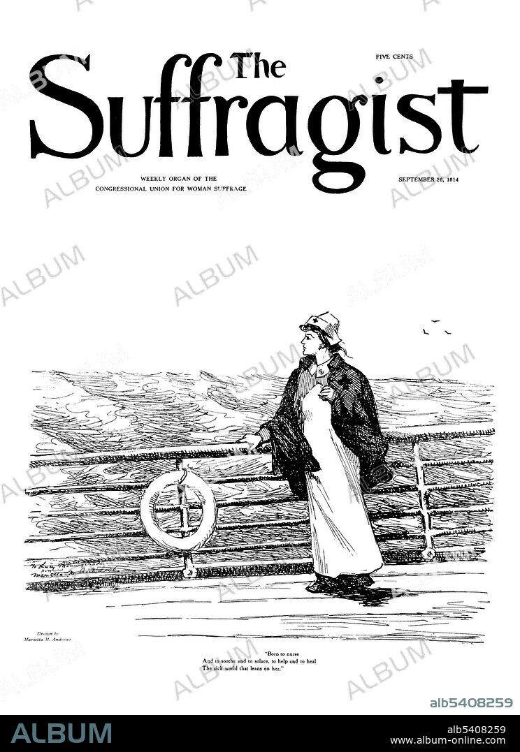 The Suffragist (1913-20) was a weekly newspaper published by the Congressional Union for Woman Suffrage. Started by Alice Paul with Rheta Childe Dorr as its first editor, its goal was to spread women's political news and to advance movements toward a suffrage amendment. The newspaper gave its publishers an avenue to communicate directly with each other and supporters without going through the mainstream media. The cover of each issue usually featured a full-page cartoon. Artist Nina Allender presented a new image of the suffragist as young and physically beautiful, as well as courageous and intelligent.