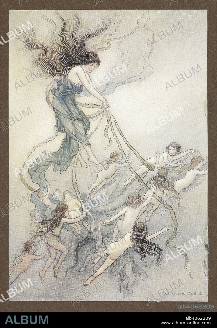 CHARLES KINGSLEY and WARWICK GOBLE. "She was the Queen of them all.". The Water-Babies ... With illustrations in colour by Warwick Goble. (Edition de luxe.). London : Macmillan & Co., 1909. Source: KTC.32.b.5 plate opposite page 44.