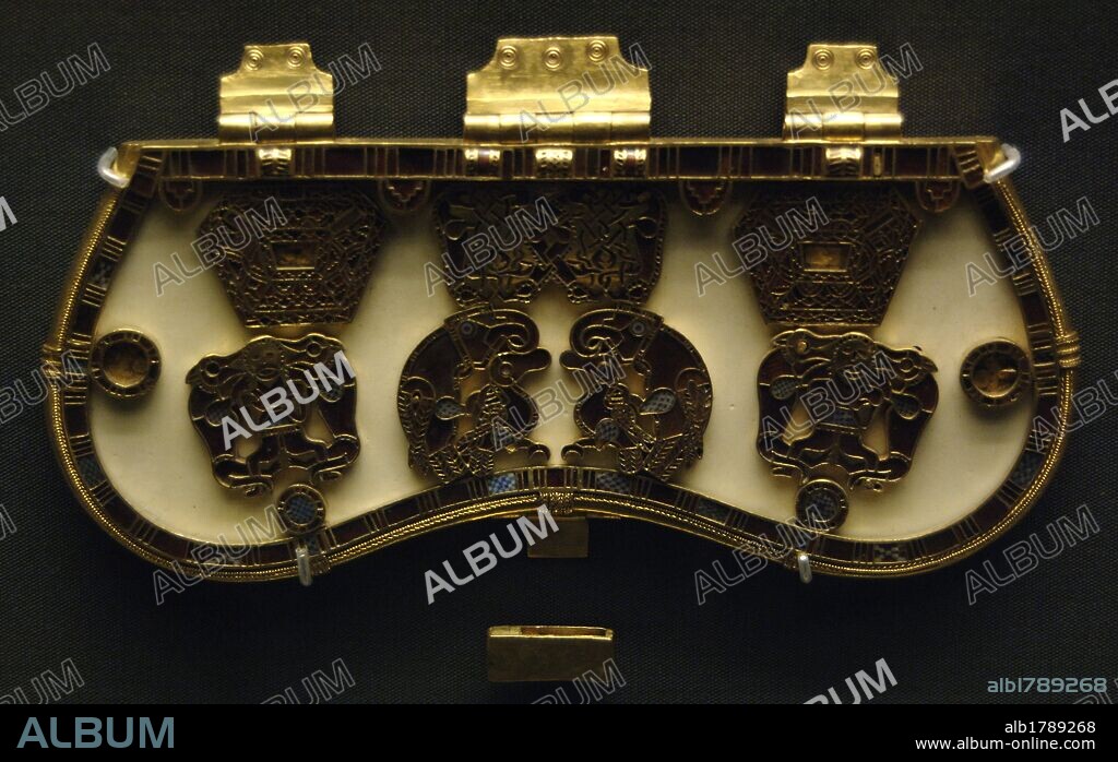 Sutton Hoo Treasure. Purse lid. 7th-8th centuries AD. From Mound 1. Near Woodbridge, Suffolk, England. British Museum. London. England. United Kingdom.
