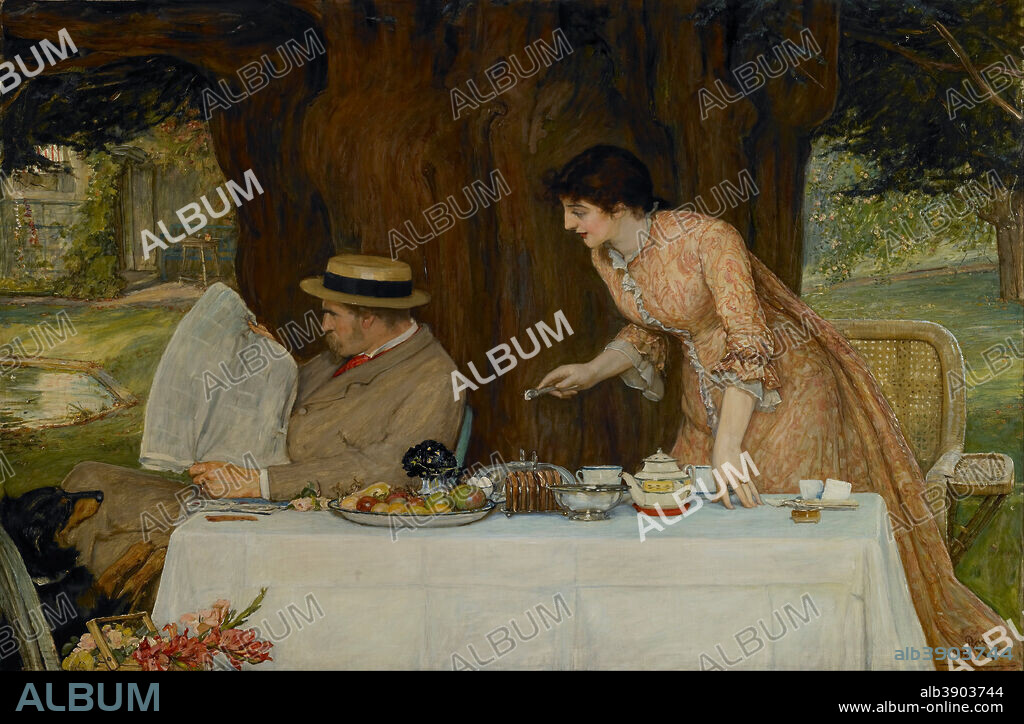 ROBERT WALKER MACBETH. Our First Tiff. Date/Period: 1878. Painting. Oil on canvas. Height: 705 mm (27.75 in); Width: 1,062 mm (41.81 in).
