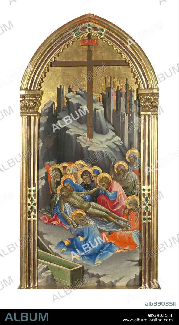 LORENZO MONACO. Lamentation of Christ. Painting. Height: 670 mm (26.37 in); Width: 280 mm (11.02 in).