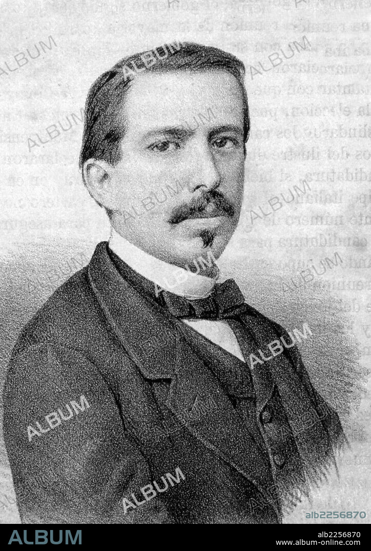 RUIZ ZORRILLA , MANUEL. POLITICO ESPAÑOL. BURGO DE OSMA 1833 - 1895. GRABADO RETRATO.