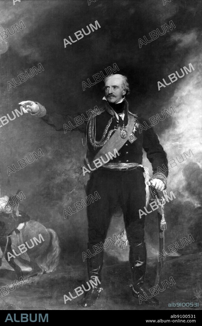 General Blucher 1814 by Sir Thomas Lawrence - oil on canvas in The Royal Collection at Windsor Castle - Gebhard Leberecht von Blücher (16 December 1742 - 12 September 1819), Graf (Count), later elevated to Fürst (Prince) von Wahlstatt, was a Prussian Generalfeldmarschall who led his army against Napoleon I at the Battle of the Nations at Leipzig in 1813 and at the Battle of Waterloo in 1815.. ©TopFoto.