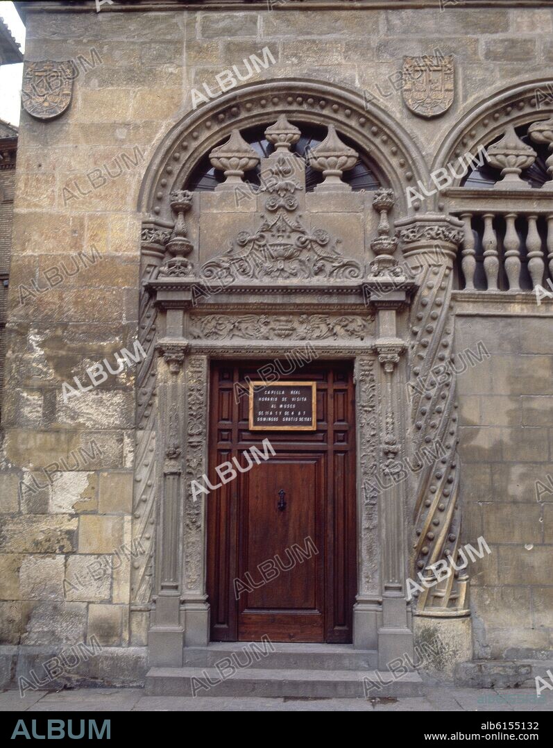 JUAN GARCIA DE PRADAS (S XV-XVI) ARQUITECTO. PORTADA PRINCIPAL DE LA ANTIGUA LONJA DE GRANADA CONVERTIDA POSTERIORMENTE EN CAPILLA REAL - 1521 - RENACIMIENTO ESPAÑOL.