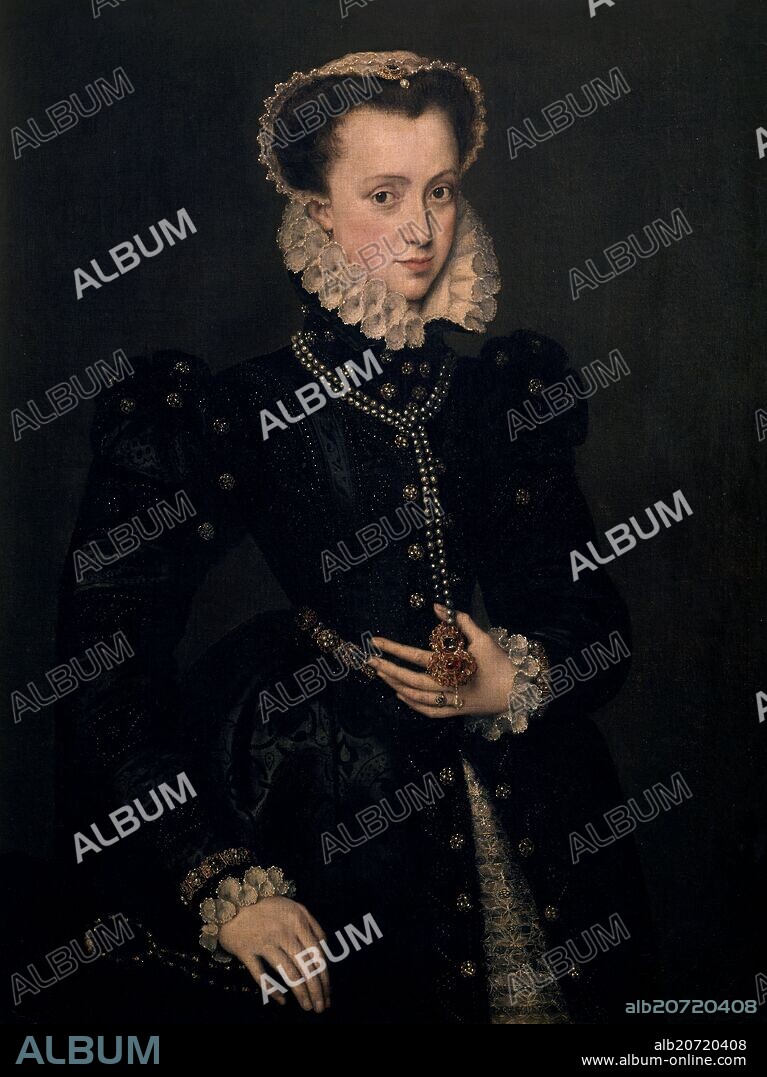 ANTONIO MORO (1519-1576). 'Portrait of a Lady', Second half 16th century, Flemish School, Oil on canvas, 96 cm x 76 cm, P02880.