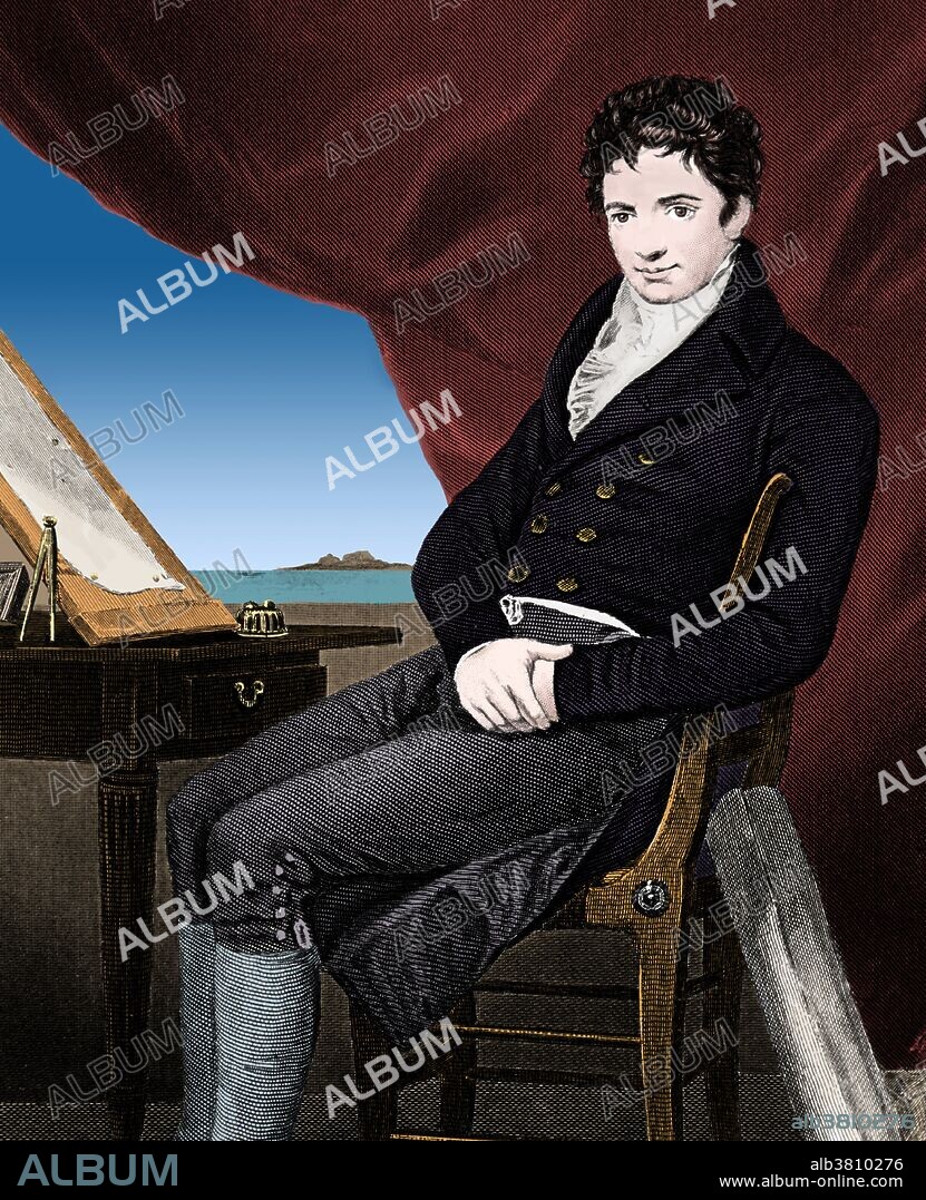 Robert Fulton (November 14, 1765 - February 24, 1815) was an American engineer and inventor He began as a portrait painter, and moved to England in 1787. While living in England he focused his creativity on current engineering challenges and became involved in a project to design a canal system to replace the conventional locks that were in use at the time. He was granted an English patent in 1794 for his first invention, a double inclined plane system for hauling canal boats over difficult terrain. He later developed plans for cast iron aqueducts and invented a mechanical dredge to speed the construction of canals. His work with inland waterways culminated in a publication in 1796, entitled Treatise on the Improvement of Canal Navigation. In 1791 he moved to France where he designed the torpedo carrying submarine Nautilus, and, in 1803, the first steamship. Fulton returned to America and by 1807 had organized first commercial paddle steamer services on the Hudson River. In 1814 he also designed and launched the Demolgos, the first steam warship. While walking home on the frozen Hudson River one of his friends, Addis Emmet, fell through the ice. In the attempt to rescue his friend, he got soaked with icy water and caught pneumonia. His sickness worsened when he contracted consumption and he died in 1815 at the age of 49.