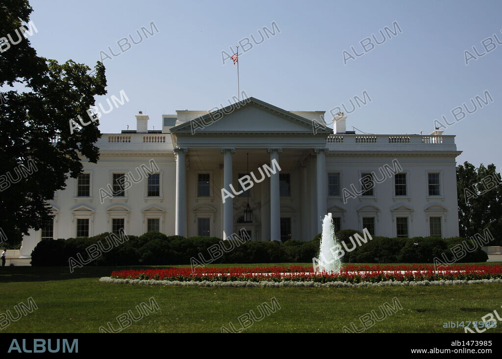 ESTADOS UNIDOS. WASHINGTON DC. La CASA BLANCA, construída en el año 1792, en estilo clasicista, por el arquitecto irlandés James Hoban (h. 1762-1831). S. XVIII. Distrito de Columbia.