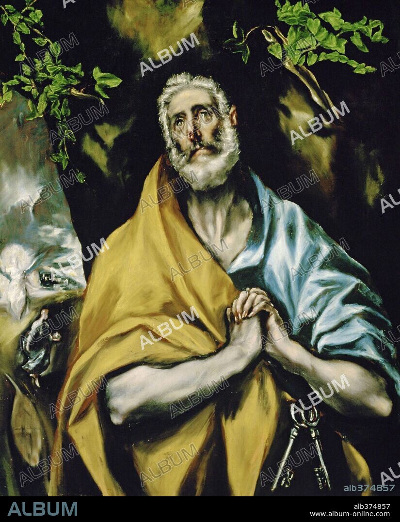 El Greco / 'Saint Peter in Penitence', 1585-1590, Oil on canvas, 88 × 106 cm.