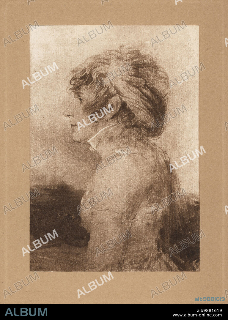 Josephine Bonaparte, Marie-Joseph-Rose Tascher de la Pagerie, Joséphine de Beauharnais, 1763-1814. Mistress and later wife and Empress to Napoleon Bonaparte. Sketch profile by Jean-Baptiste Isabey, about 1796. Mezzotint by Michel Manzi and Maurice Joyant from Frederic Massons Napoleon et les Femmes, Napoleon and the Fair Sex, Goupil, Paris, 1906.