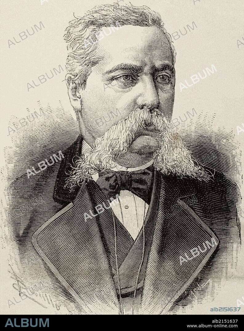 FRANCISCO ISAURA (1824-1885). Platero y broncista español. Trabajó piezas de tipo religioso. Grabado por Capuz. "La Ilustración Española y Americana", año 1885.