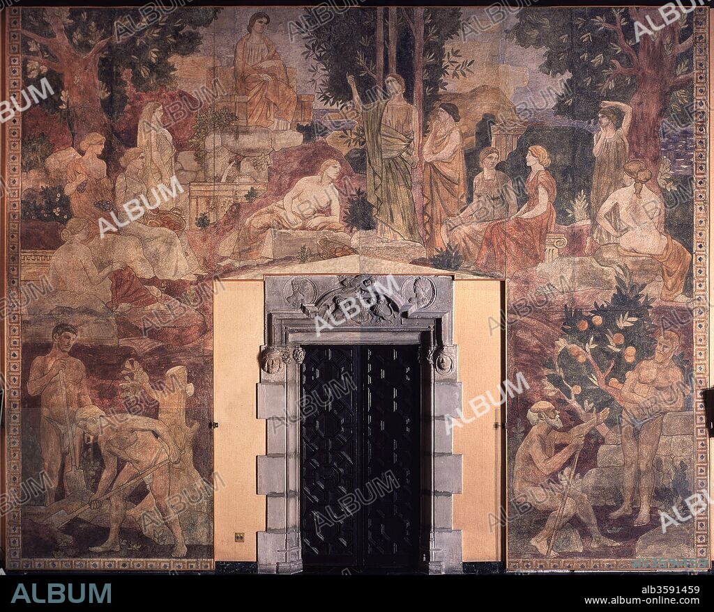 JOAQUIN TORRES-GARCIA. Joaquín Torres García / Frescos del Salón de Sant Jordi. Palau de la Generalitat de Barcelona, 1913-1914.
