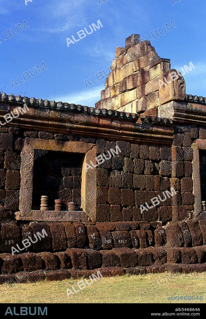 Prasat Hin Phanom Rung (Phanom Rung Stone Castle) is a Khmer temple complex set on the rim of an extinct volcano at 1,320 feet above sea level, in Buriram province in the Isaan region of Thailand. It was built in sandstone and laterite in the 10th to 13th centuries. It was a Hindu shrine dedicated to Shiva, and symbolises Mount Kailash, his heavenly dwelling.