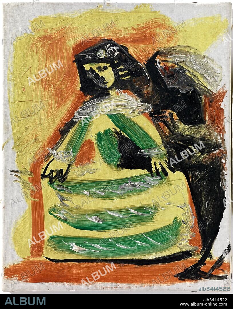 Pablo Picasso / "Las Meninas (Isabel de Velasco y Nicolasito Pertusato)",1957, Óleo sobre tela, 24 x 19 cm, MPB 70.485.