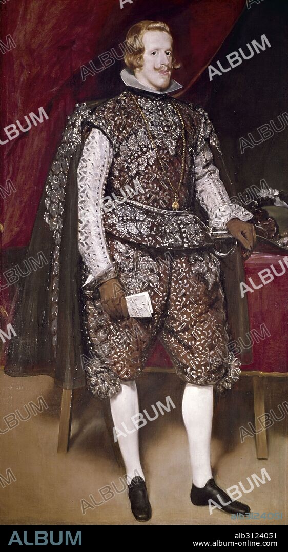 DIEGO VELÁZQUEZ. Diego Velazquez / 'Felipe IV vestido de castaño y plata', c. 1631-1632, Óleo sobre lienzo, 195 x 110 cm.