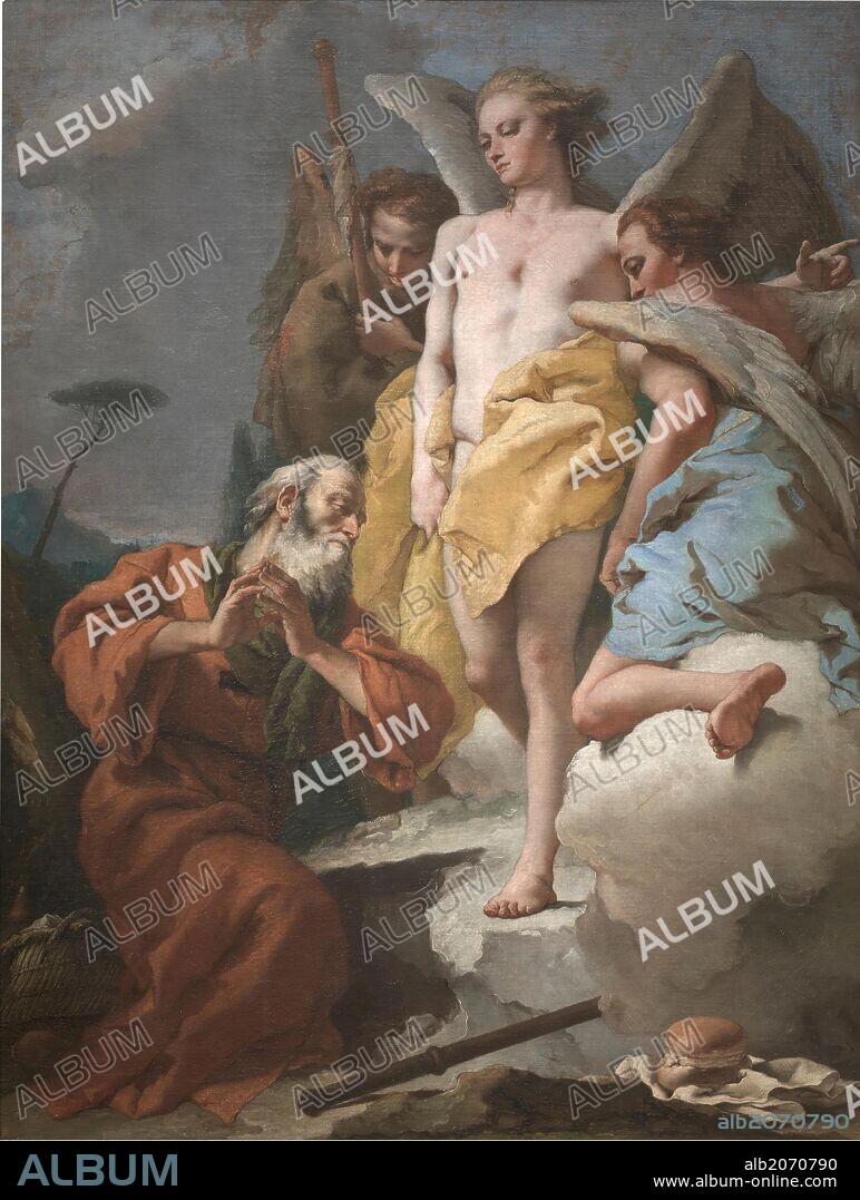 Giambattista Tiepolo / 'Abraham and the Three Angels', ca.  1770, Italian School, Oil on canvas, 196 cm x 151 cm x 2,5 cm, P02464.