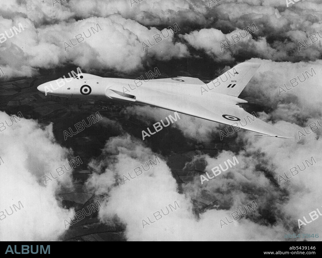 World's First Delta-Jet Bomber-New Picture -- This is a new picture of the world's first four-jet operational delta bomber, the Avro 698. The Delta shape enables the aircraft to fly faster, higher and and farther with a bigger load and with greater economy than anything else in the world. The 698 made its first flight on August 30 and flew many times for thrilled crowds during the week-long Farnborough air display. But so secret is the aircraft that the Ministry of Supply did not allow it to la.