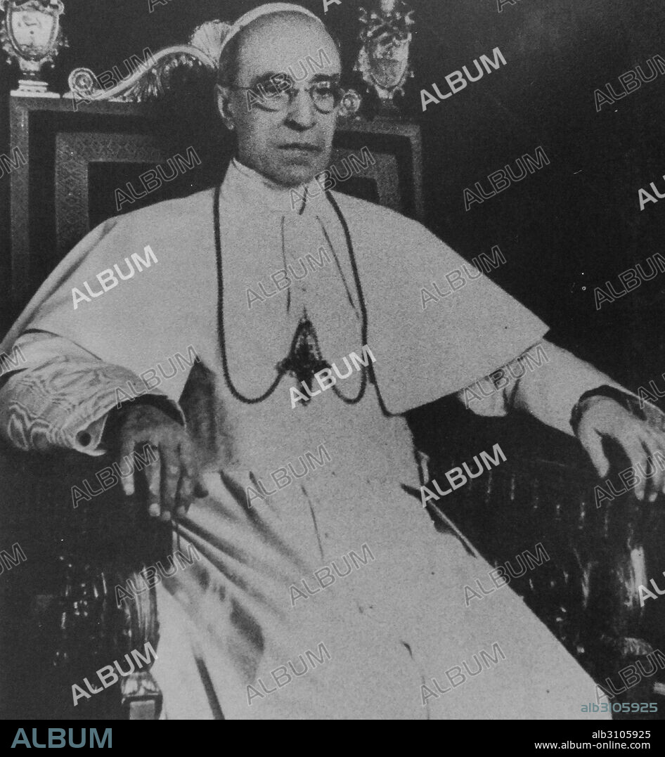 Pope Pius XII, (Eugenio Maria Giuseppe Giovanni Pacelli). (1876 – 1958), reigned from 2 March 1939 to his death in 1958.