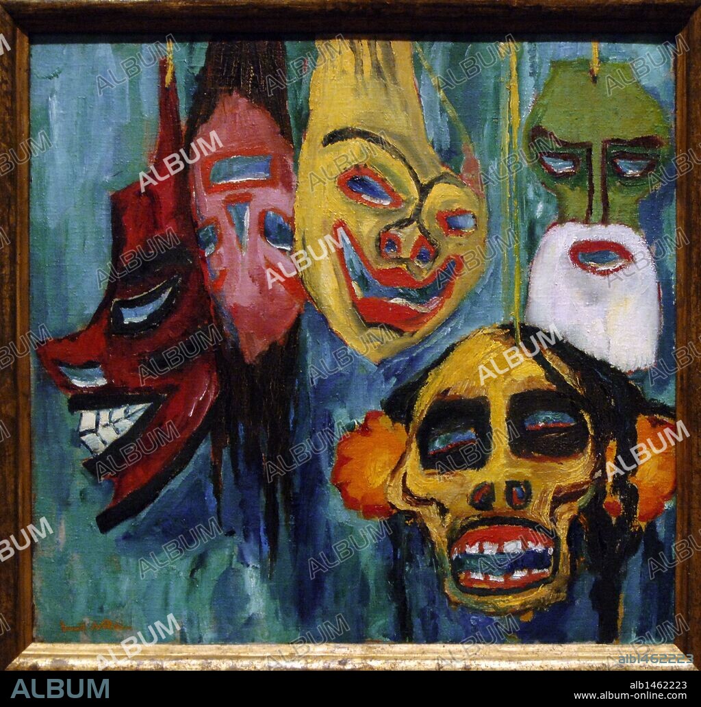 ARTE S. XX. ALEMANIA. NOLDE, Emil (1867-1956). Pintor alemán. "MASCARAS" (1911). Oleo sobre lienzo. Museo de Arte Nelson-Atkins (The Nelson-Atkins Museum of Art). Kansas City. Estado de Missouri. Estados Unidos.