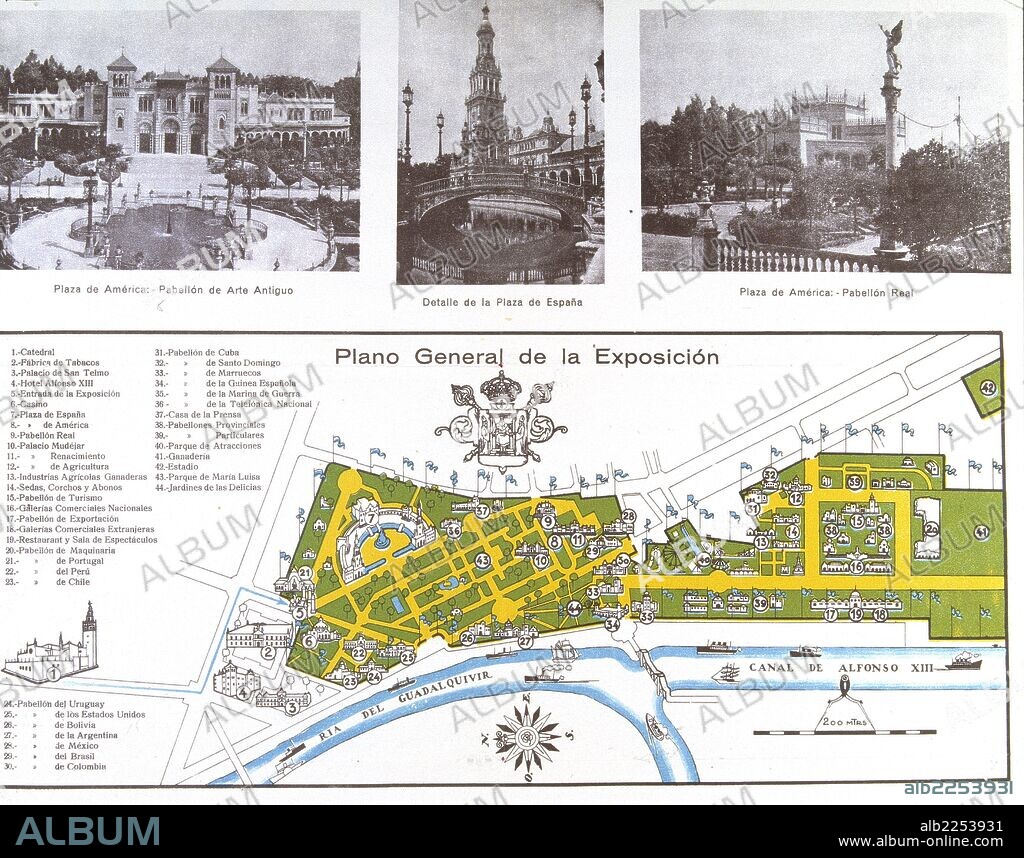 SEVILLA. PLANO GENERAL DE LA EXPOSICION IBEROAMERICANA DE 1929 - 1930.