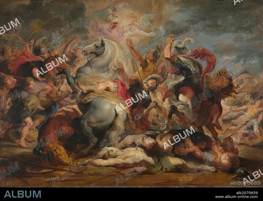 PETER PAUL RUBENS. Pedro Pablo Rubens / 'The Death of Consul Decio', 1616-1617, Flemish School, Oil on panel, 100 cm x 140,5 cm, P02456.