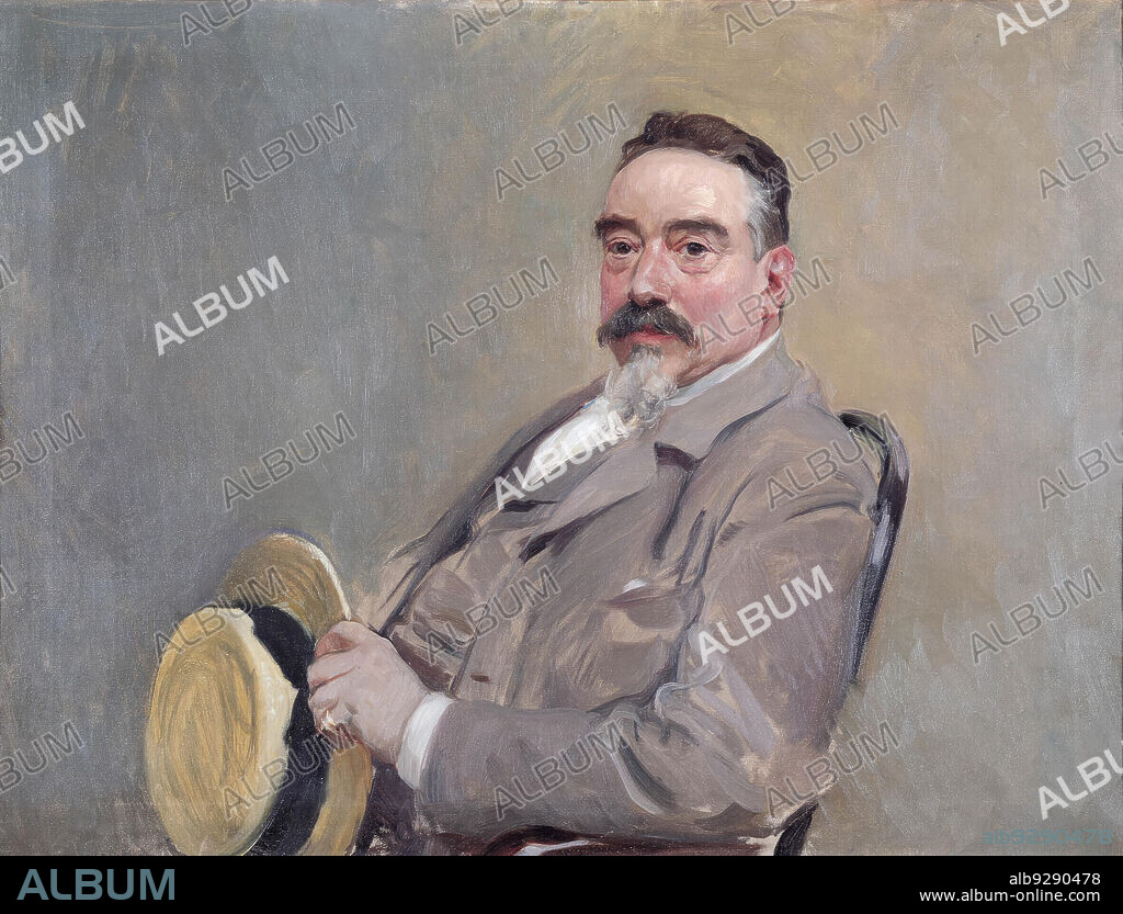 JOAQUIN SOROLLA. Joaquín Sorolla/ Retrato de Antonio García Peris, suegro del artista
h. 1908. Óleo sobre lienzo.