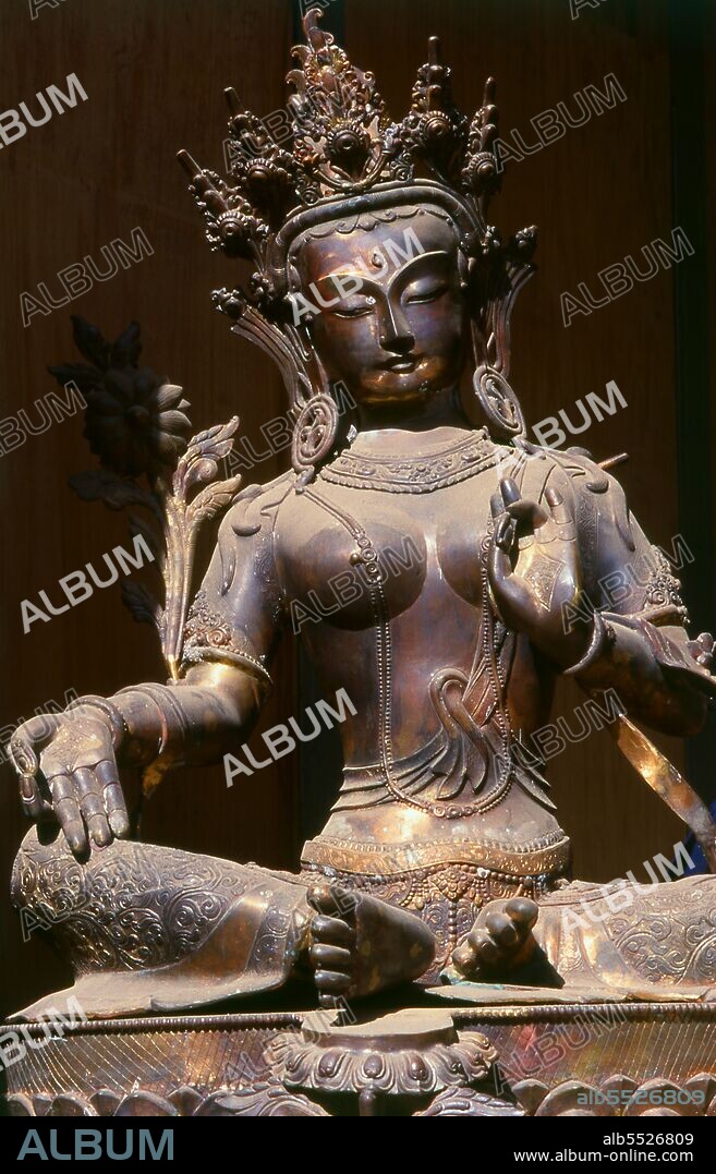 Tara, also known as Jetsun Dolma (Tibetan: rje btsun sgrol ma) in Tibetan Buddhism, is a female Bodhisattva in Mahayana Buddhism who appears as a female Buddha in Vajrayana Buddhism. She is known as the 'mother of liberation', and represents the virtues of success in work and achievements. In Japan she is known as Tarani Bosatsu, and as Tuoluo in Chinese Buddhism. Tara is a tantric meditation deity whose practice is used by practitioners of the Tibetan branch of Vajrayana Buddhism to develop certain inner qualities and understand outer, inner and secret teachings about compassion and emptiness. Tara is actually the generic name for a set of Buddhas or bodhisattvas of similar aspect. These may more properly be understood as different aspects of the same quality, as bodhisattvas are often considered metaphoric for Buddhist virtues.