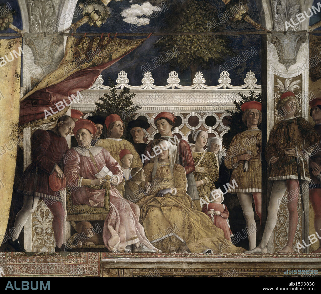 Camera Degli Sposi: The Court, Andrea Mantegna, (1431-1506 Italian), Fresco, Palazzo Ducale, Mantua, Italy.