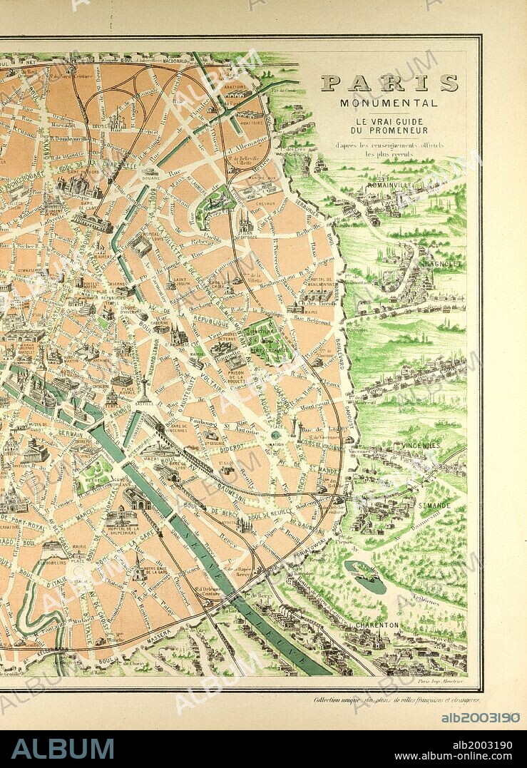 MAP OF THE MONUMENTS IN PARIS.