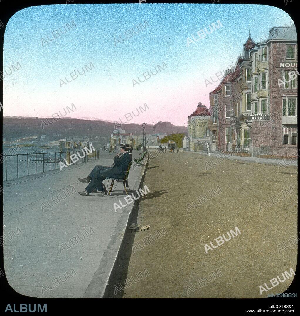 Esplanade, Penzance, Cornwall, late 19th or early 20th century. Lantern slide.