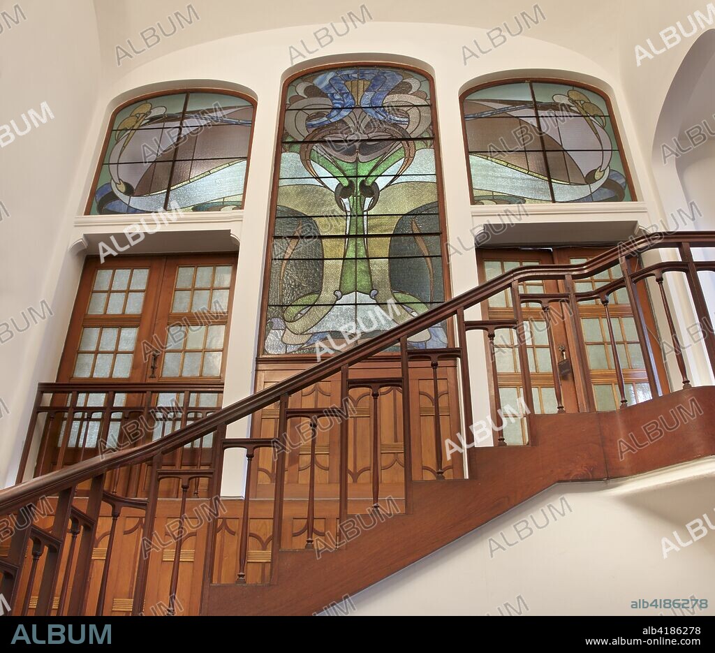 HENRI VAN DE VELDE et HENRY VAN DE VELDE. Hotel Otlet, 13 Rue de Florence, Brussels, Belgium, c2014-2017. Designed by < Henri Van Der Velde in 1898 with interior by Henry Van De Velde.