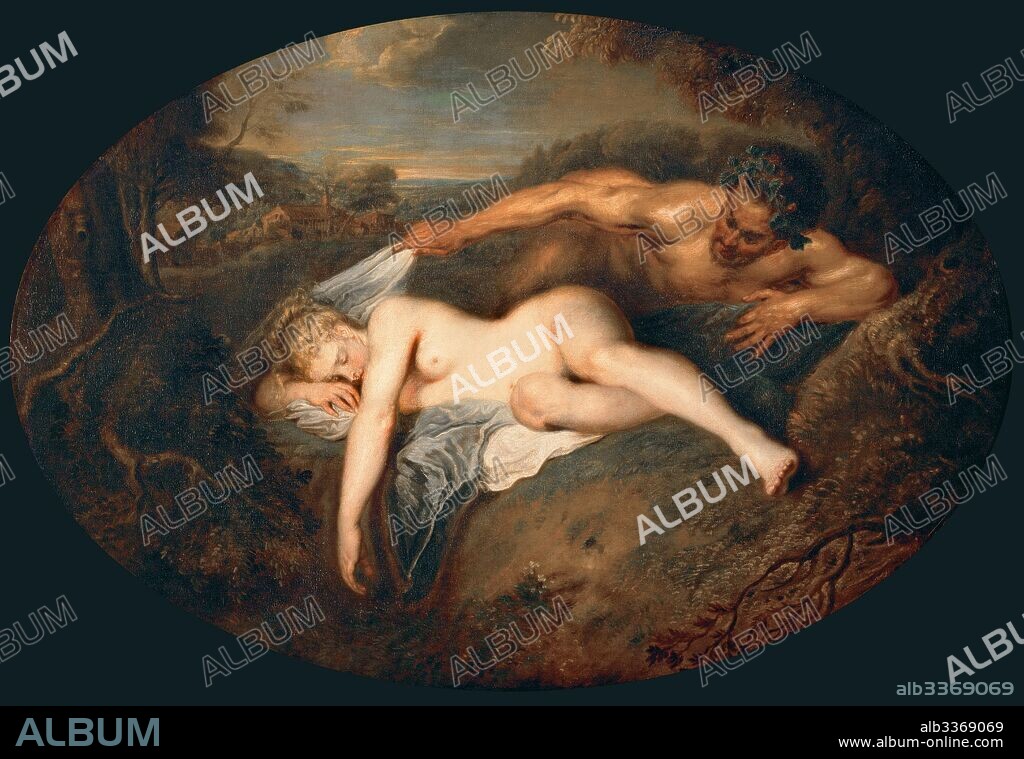 JEAN ANTOINE WATTEAU. Nymph and Satyr (Jupiter and Antiope).