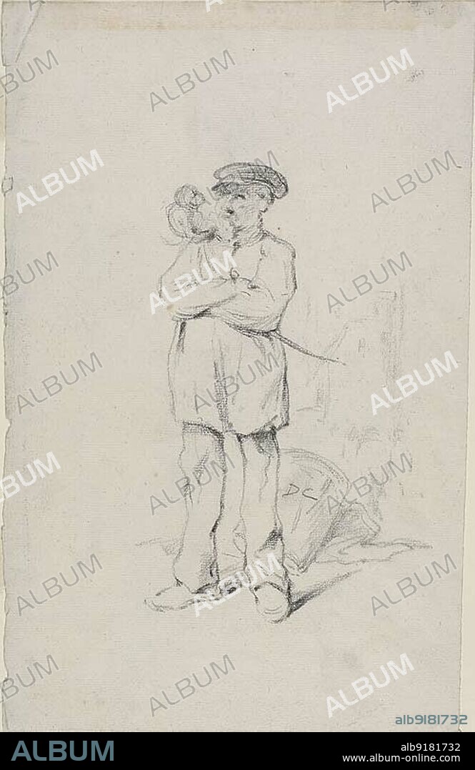 ALEXANDRE GABRIEL DESCAMPS. Sailor with a Monkey, n.d. Attributed to Alexandre Gabriel Decamps.
