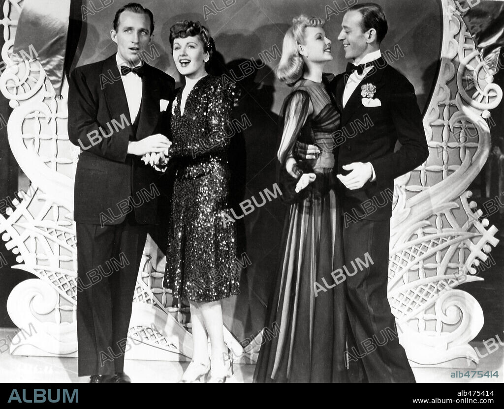 BING CROSBY, FRED ASTAIRE and MARJORIE REYNOLDS in HOLIDAY INN, 1942, directed by MARK SANDRICH. Copyright PARAMOUNT PICTURES.