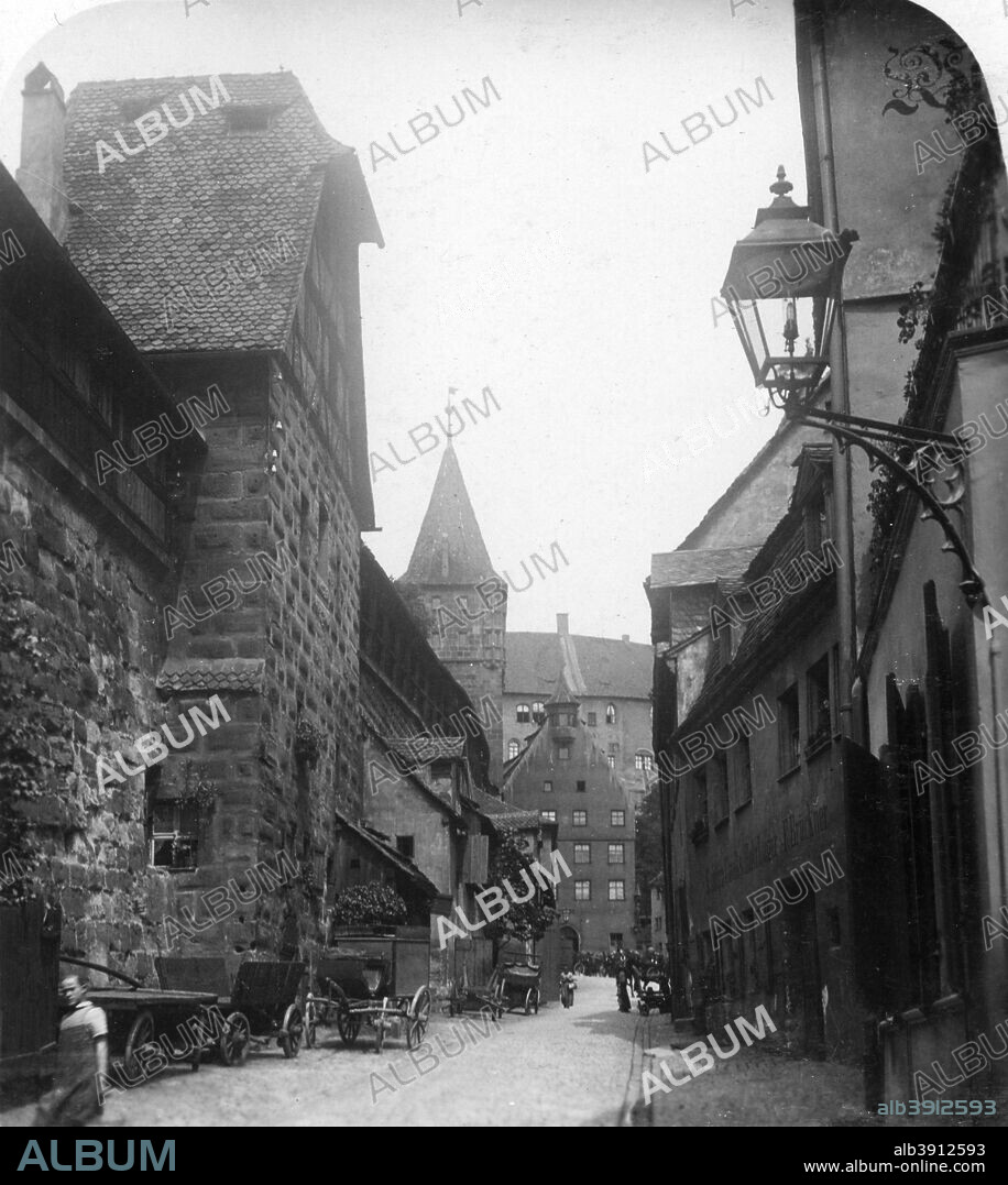 The Tiergartnertor, Nuremberg, Germany, c1900s. Stereoscopic card. Detail.