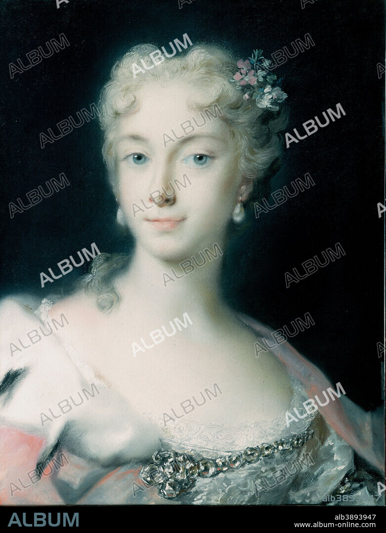 ROSALBA CARRIERA. Maria Theresa, Archduchess of Habsburg (1717-1780). Date/Period: 1730. Painting. Height: 450 mm (17.71 in); Width: 345 mm (13.58 in).