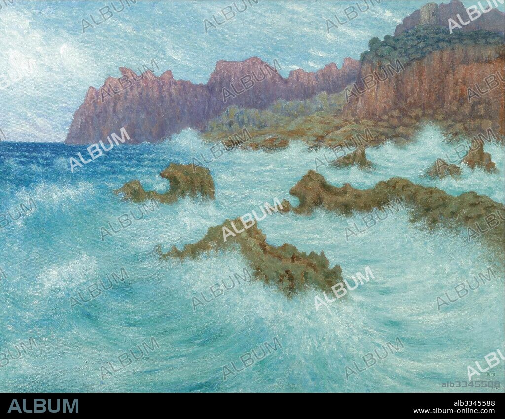 WILLIAM DEGOUVE DE NUNCQUES. Storm at Cala San Vincente, Mallorca.
