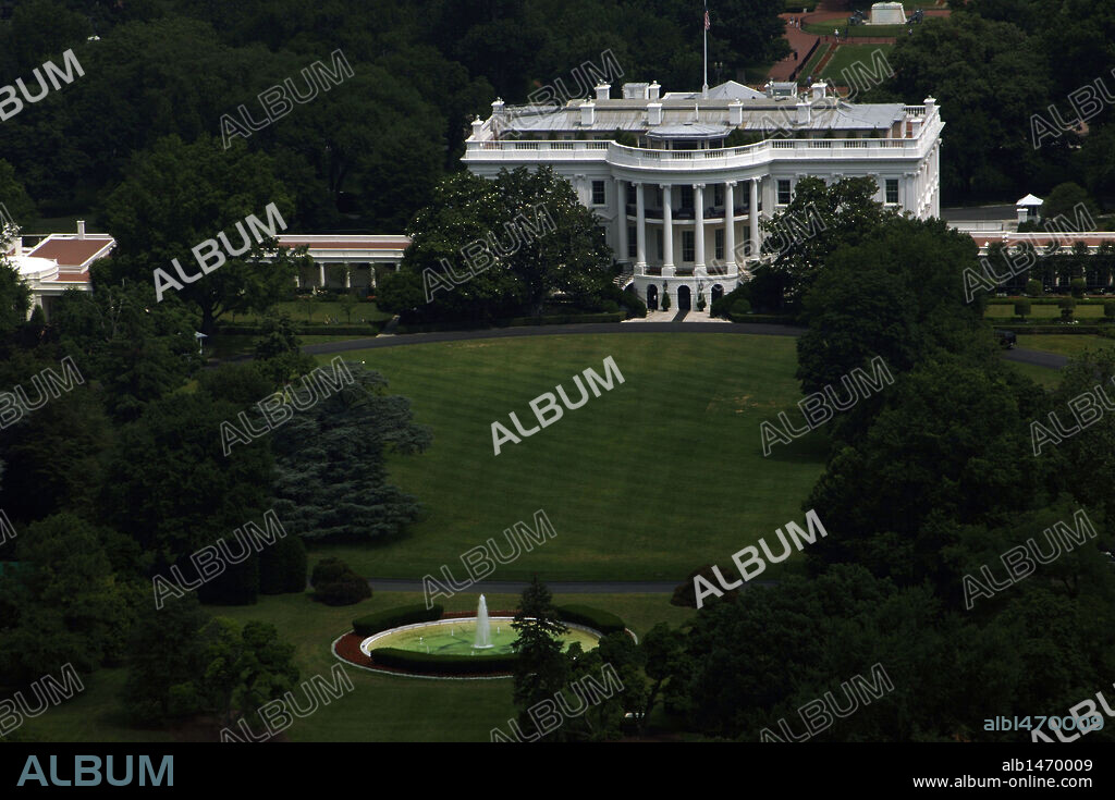 United States. Washington D.C. The White House. Built in 1792 in neoclassical style by James Hoban (c. 1762-1831).