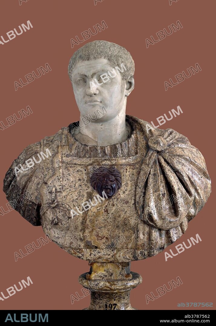 TALLER ROMANO and TALLER ITALIANO. Roman Sculptor; Taller italiano / 'Caracalla or Geta'. XVII century. White marble.