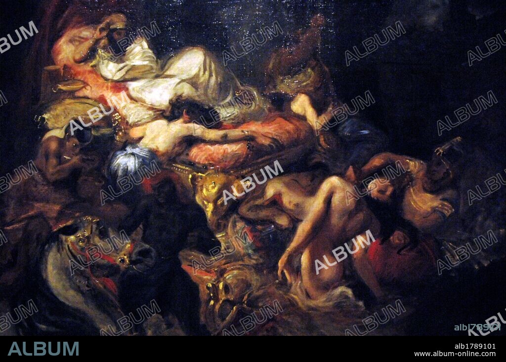Project of the Death of Sardanapalus by Eugene Delacroix (1798-1863). 1826. Louvre Museum. Paris. France. Exposition Babylon.